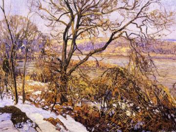 Woods and Stream in Winter, Upper Delaware Artwork by Edward Willis Redfield