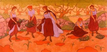Five Woman at the Harvest Artwork by Paul Ranson