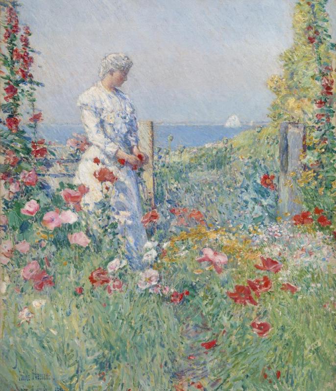 In The Garden Artwork by Frederick Childe Hassam