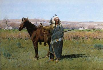 Chief Spotted Tail Artwork by Henry F. Farny