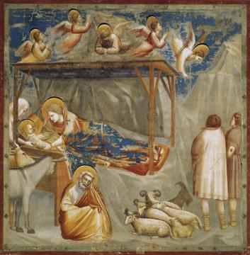 Scenes From The Life Of Christ: 1. Nativity: Birth Of Jesus (cappella Scrovegni (arena Chapel), Padua) Artwork by Giotto di Bondone