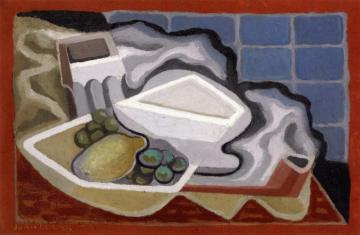 Lemon And Grapes Artwork by Juan Gris