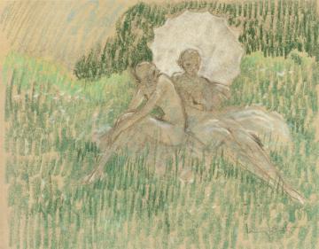 The White Parasol Artwork by Louis Icart