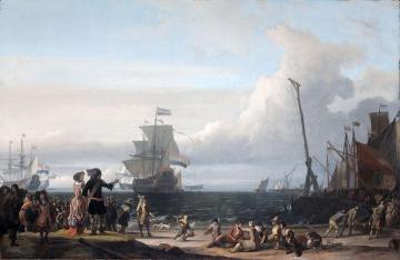 Dutch ships in the roadstead of Texel Artwork by Ludolf Bakhuizen