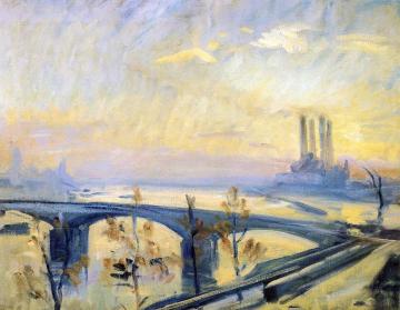 The Thames at Chelsea, England Artwork by Wilfred Gabriel De Glehn