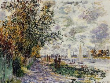 The Riverbank at Petit-Gennevilliers Artwork by Claude Oscar Monet