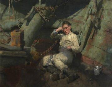 Taking A Spell Artwork by Henry Scott Tuke