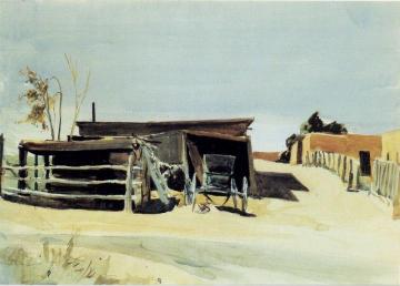 Adobes And Shed - New Mexico Artwork by Edward Hopper