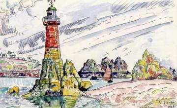 Lézardrieux, the Lighthouse Artwork by Paul Signac