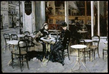 Conversation at the Cafe Artwork by Giovanni Boldini