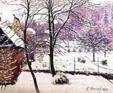 Garden in the Snow Artwork by Gustave Cariot