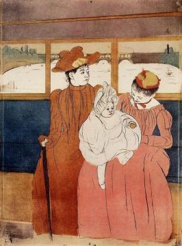 Interior of a Tramway Passing a Bridge Artwork by Mary Cassatt