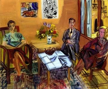 Two Figures Having Tea in the Studio at Perpignan Artwork by Raoul Dufy