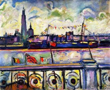 Bedecked Cruiser at Antwerp Artwork by Emile-othon Friesz