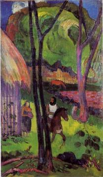 Cavalier devant la case Artwork by Paul Gauguin