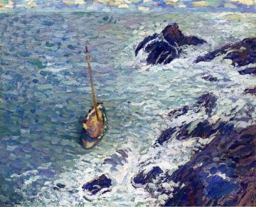 Boat near Cliffs Artwork by Henri Martin