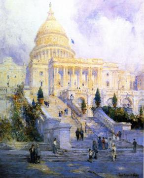 West Front, Steps of the Capitol Artwork by Colin Campbell Cooper