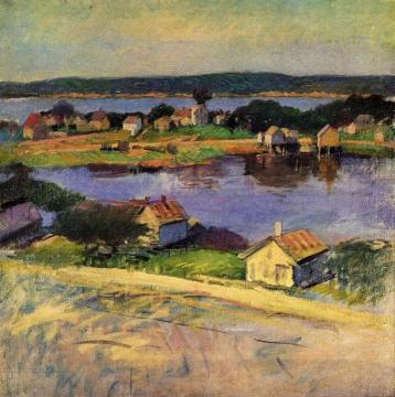 Inlet Harbor Artwork by Frank Duveneck