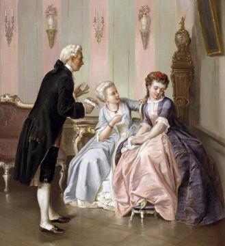 Elegant Interior With Figures Artwork by Otto Erdmann