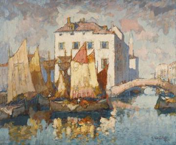 Fishermen in Chioggia Artwork by Konstantin Gorbatov