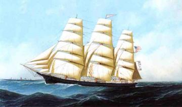 The Clipper Ship "Triumphant" Artwork by Antonio Jacobsen