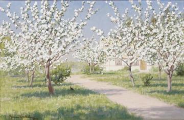 Garden in Spring Artwork by Johan Krouthén