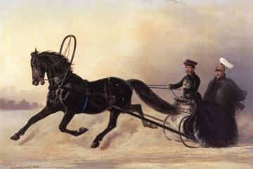 Emperor Nicholas I on a Winter Outing Artwork by Nikolai Sverchkov