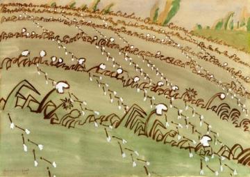 Dandelion Field Artwork by Charles Burchfield