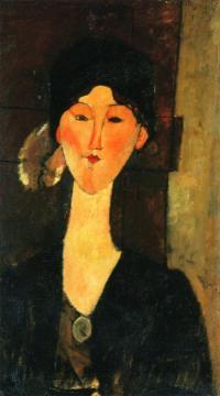 Beatrice Hastings Standing by a Door Artwork by Amedeo Modigliani