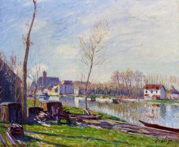 Construction Site at Matrat, Moret-sur-Loing Artwork by Alfred Sisley