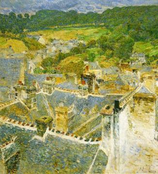 Rooftops: Pont-Aven Artwork by Frederick Childe Hassam