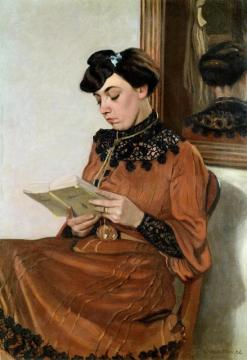 A Woman Reading Artwork by Felix Vallotton