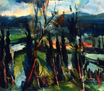 Landscape With Poplars Artwork by Maurice De Vlaminck