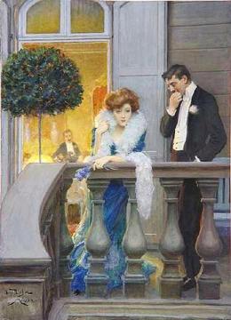 On The Balcony Artwork by Oscar Bluhm