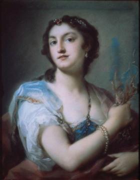 Portrait of a Woman Dressed with Jewels Artwork by Rosalba Carriera