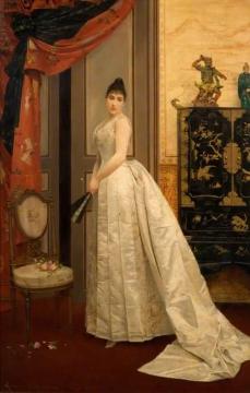 Lady With A Fan Artwork by Georges Croegaert