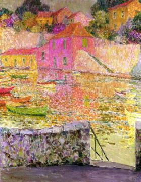 The Harbor, Saint-Jean-Cap-Ferrat Artwork by Henri Le Sidaner