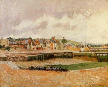 Afternoon, the Dunquesne Basin, Dieppe, Low Tide Artwork by Camille Pissarro