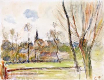 Esplanade de Bazincourt Artwork by Camille Pissarro