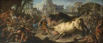 Jason Taming The Bulls Of Aeëtes Artwork by Jean François De Troy