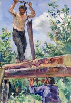 Woodcutters Artwork by Pyotr Konchalovsky
