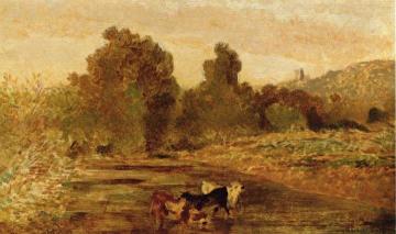 Pasture Land by Water Artwork by Théodore Rousseau