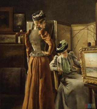 Visit To The Studio Artwork by Alfred Stevens