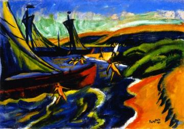 Beach at Nidden Artwork by Hermann Max Pechstein