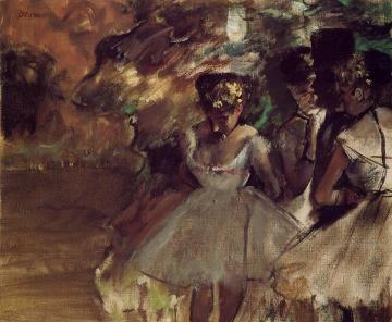 Three Dancers behind the Scenes Artwork by Edgar Degas