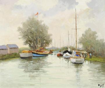 Yacht Club At Trouville Artwork by Marcel Dyf
