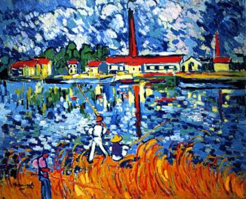Fishermen At Nanterre Artwork by Maurice De Vlaminck