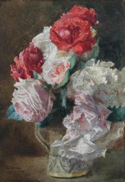 Still Life Of Roses Artwork by John Wainwright