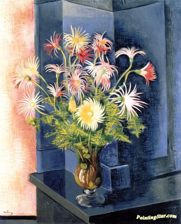 Vase of Flowers Artwork by Moise Kisling