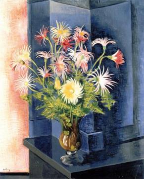 Vase of Flowers Artwork by Moise Kisling